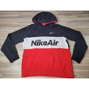 Nike‎ Air Hoodie Kids Size L Black White Red Pullover Sweatshirt